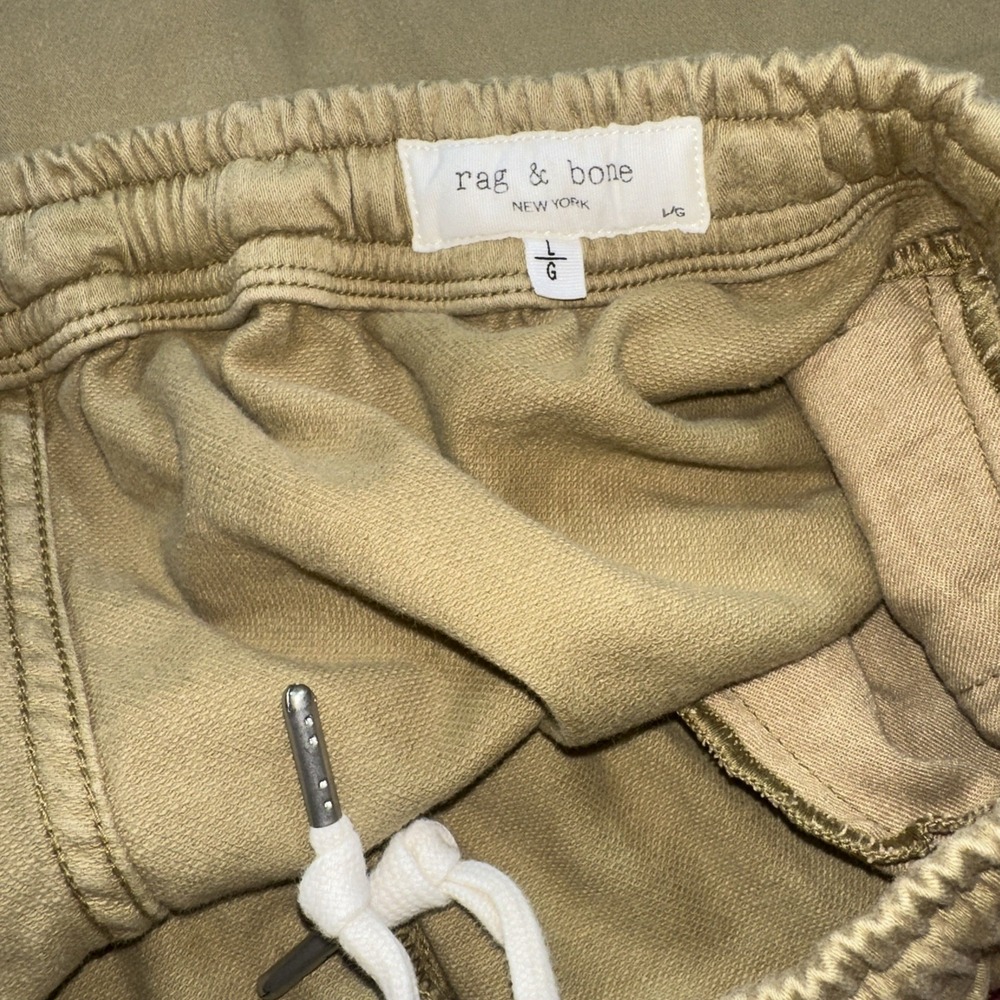 Rag & Bone Joggers Men's Large Sweatpants  Drawstring Cotton Khaki Tan - Picture 4 of 9